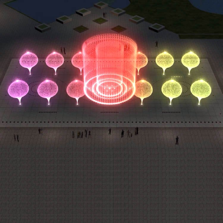 烟台喷泉施工 一个水景喷泉 水幕激光喷泉设计 长沙喷泉设备的哪些