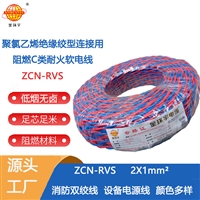 金环宇电缆 ZCN-RVS 2X1平方 深圳c类阻燃耐火花线 rvs电缆