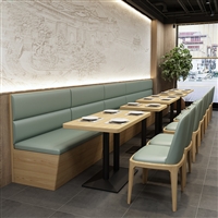青岛卡座沙发 餐厅桌椅组合 板式多人位沙发定制