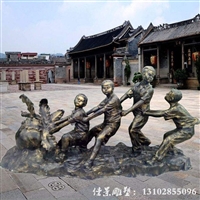 拔萝卜雕塑 玻璃钢仿铜小品雕塑 铸铜人物