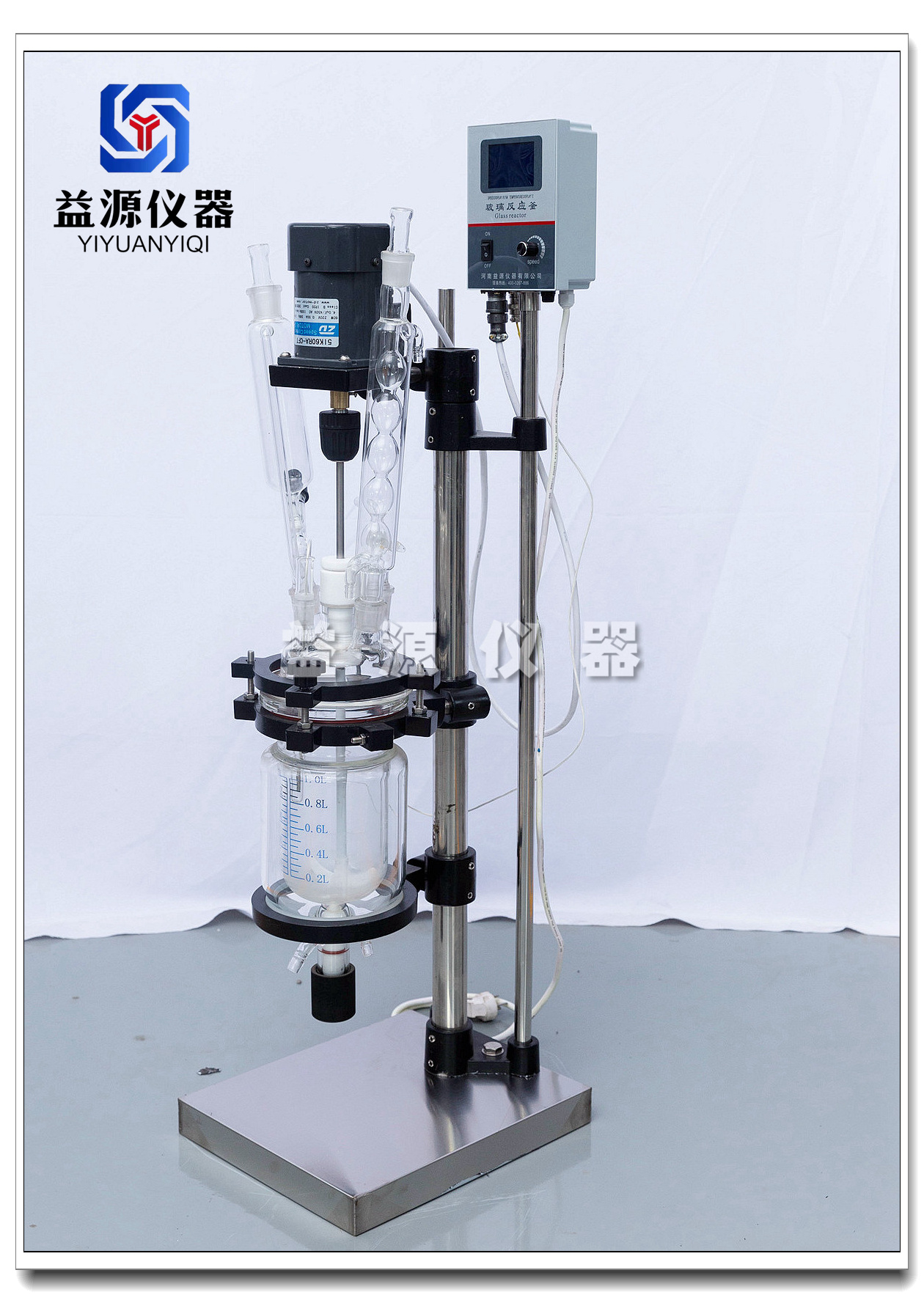 双层玻璃反应釜益源yysf1l2l3l5l防爆加保温衣夹套玻璃反应釜器
