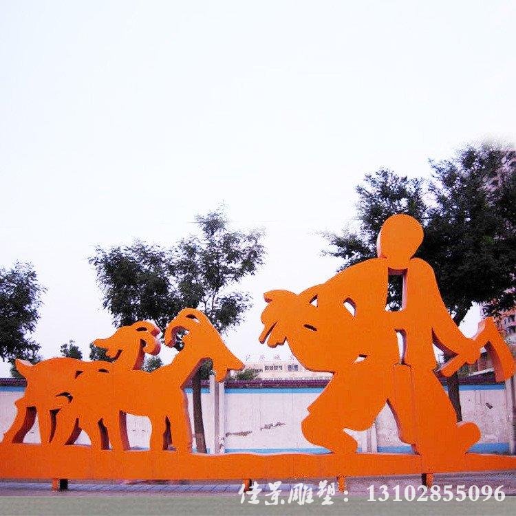 抽象剪影人物雕塑 不锈钢景观雕塑厂家