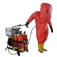 重型防化服+四瓶立式长管呼吸器