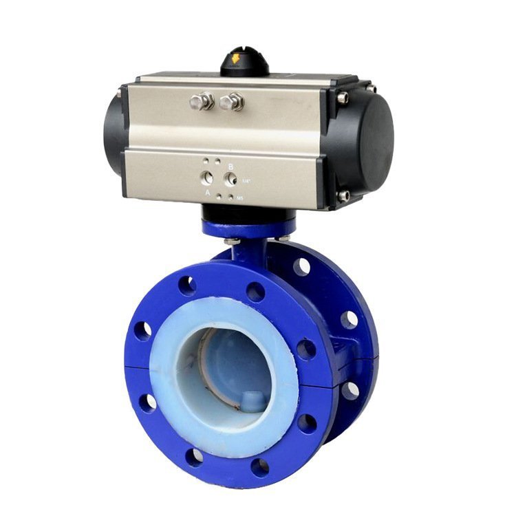 d641f4气动衬氟蝶阀 szd14大口径衬氟气动蝶阀 衬氟气动法兰蝶阀 专用