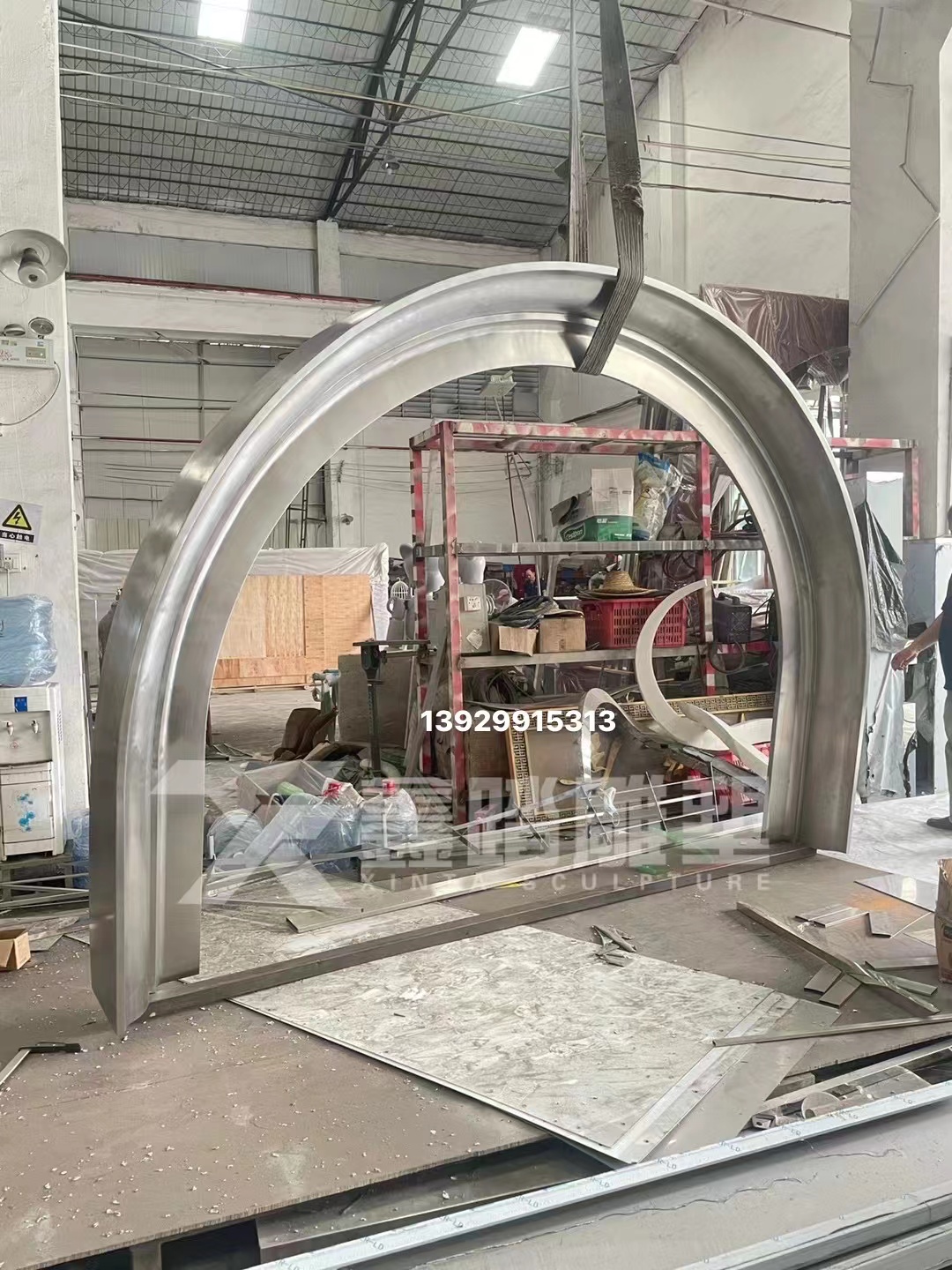 316不锈钢双曲弧形门套 墙体造型装饰  酒店弧形不锈钢拱门门头