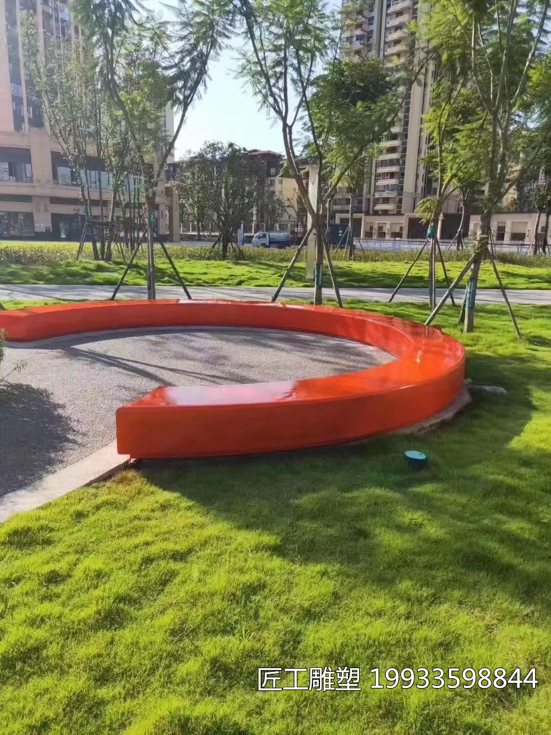 玻璃钢条形坐凳长条座椅树池种植池