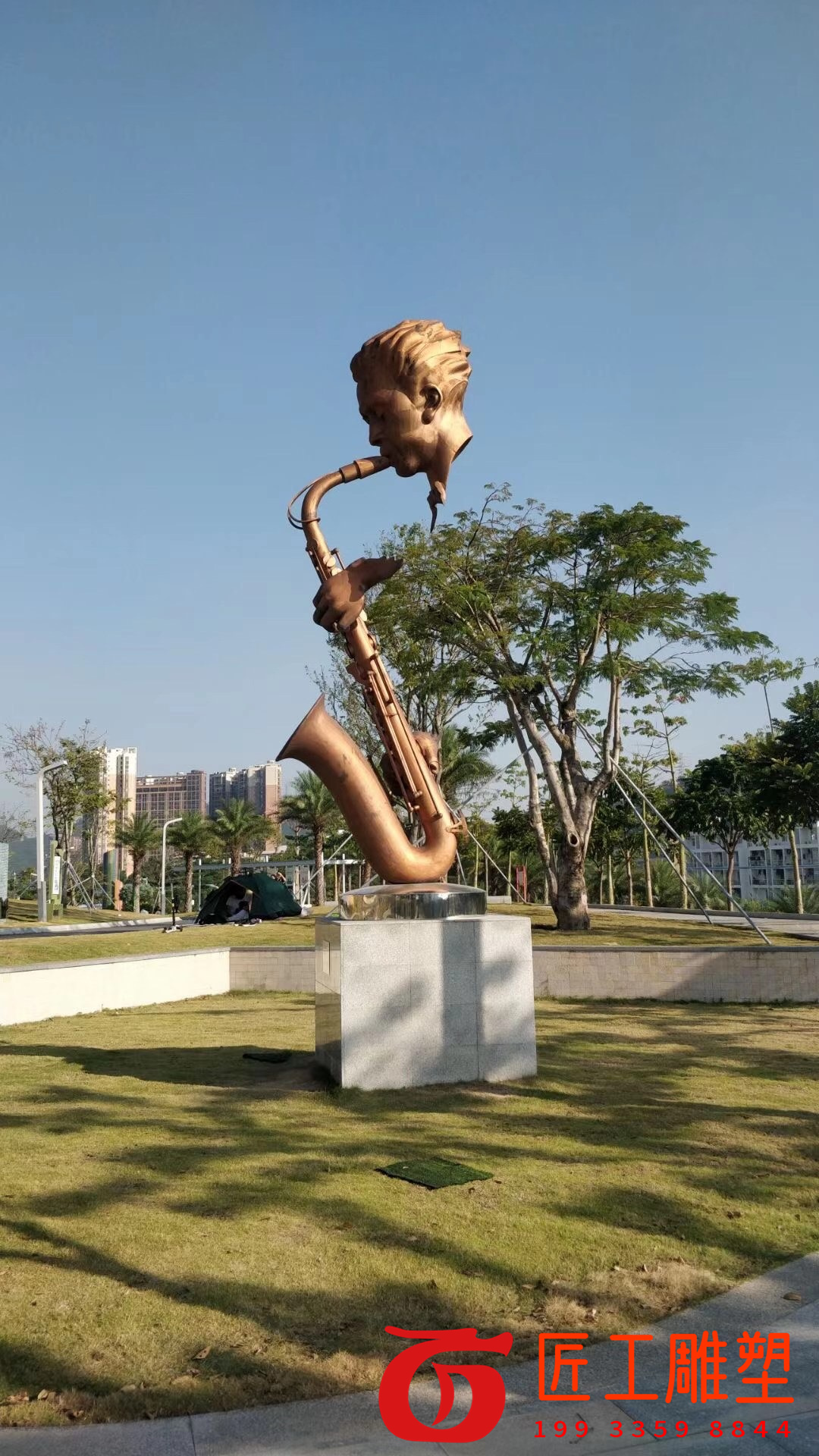 不锈钢人物奏乐雕塑 音乐主题雕塑