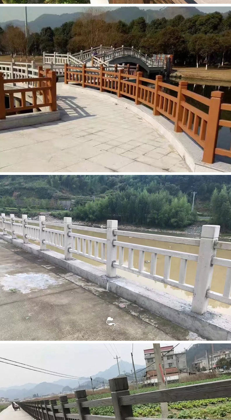 水泥仿木桩护栏 景观仿木围栏制作安装 广西桂林护栏厂家