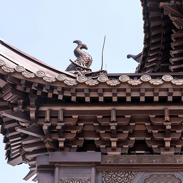 寺庙唐式铝合金斗拱 三踩铝斗拱 柱头科铝斗拱工厂