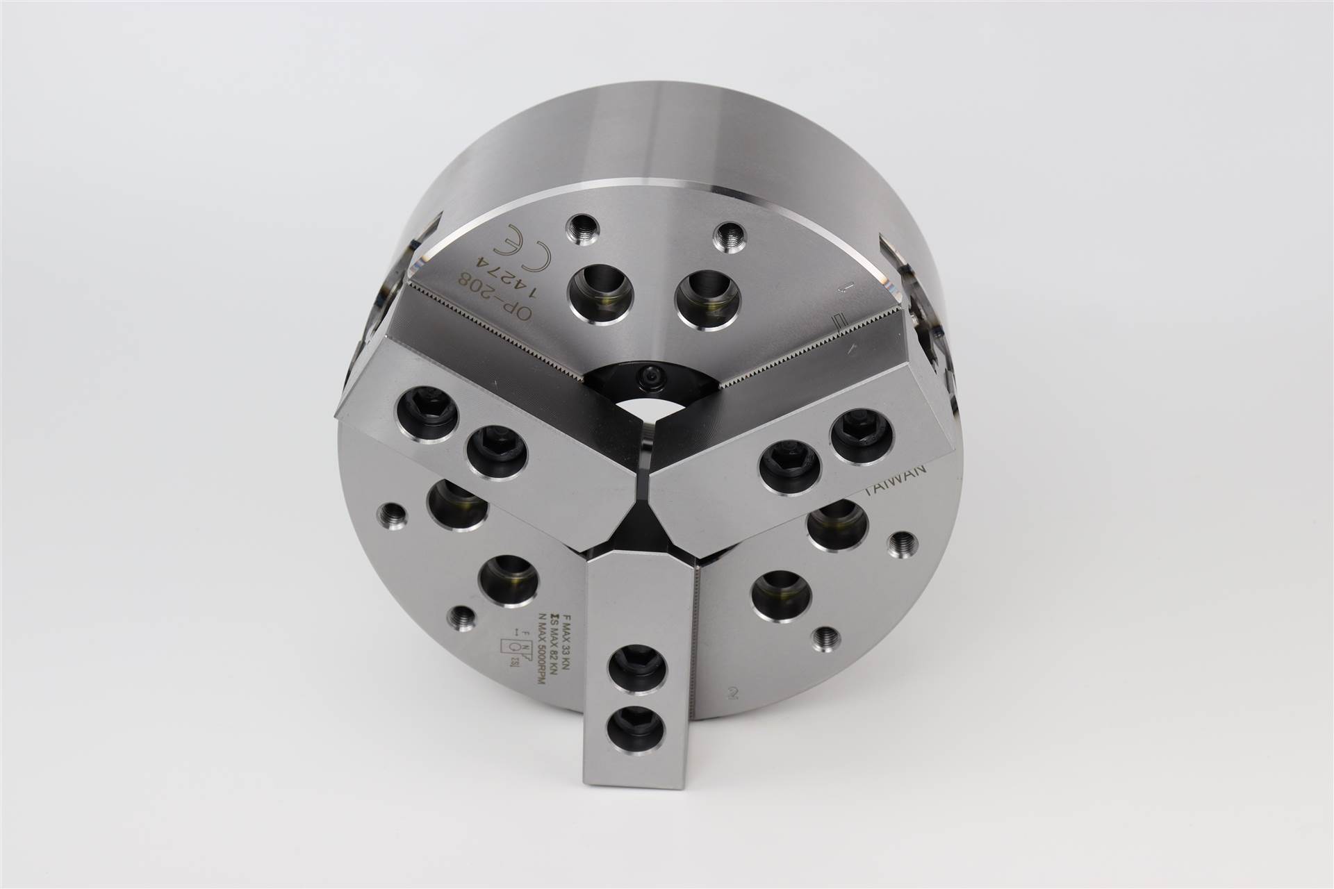 液压卡盘8寸op-208台湾千岛三爪中空卡盘