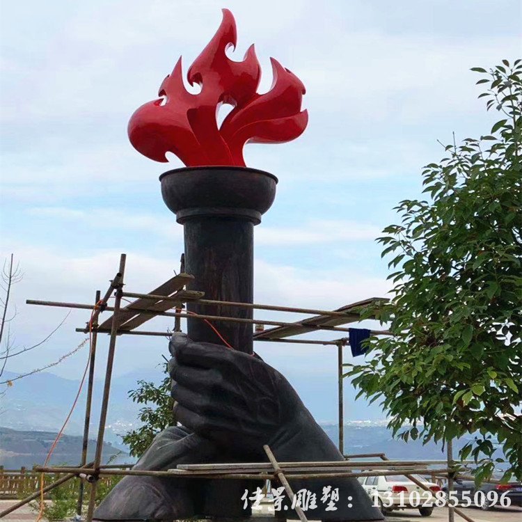定制火苗雕塑 不锈钢火炬雕塑雕