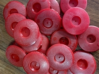 注塑65mm钢丝网热熔垫片 圆形红色防水板焊接片