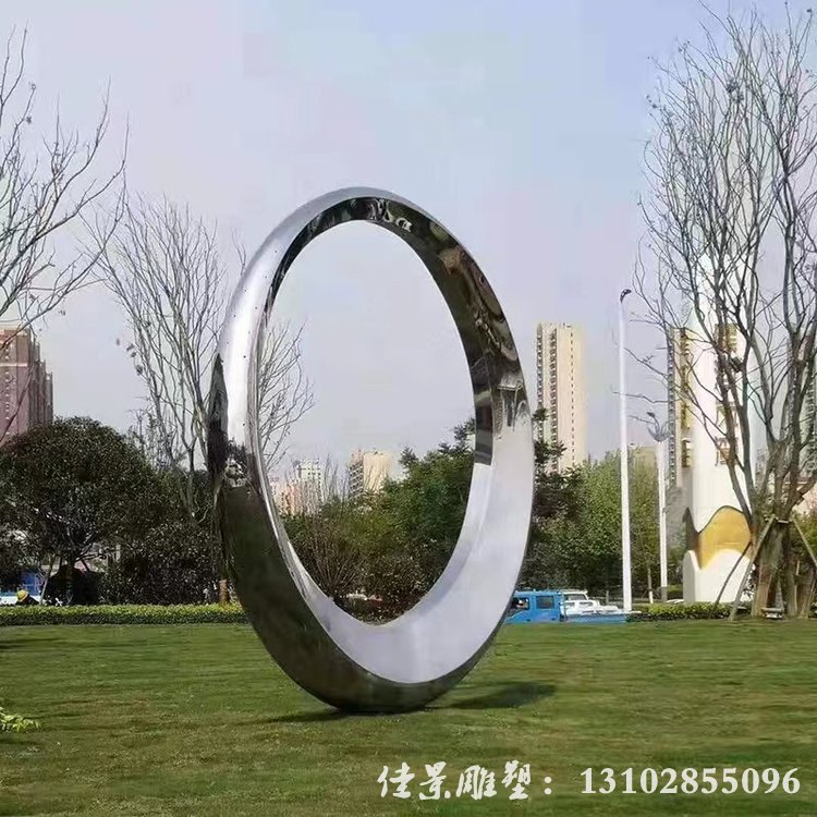 不锈钢圆环摆件 创意景观雕塑