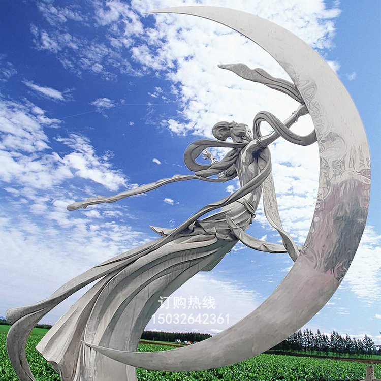 街头飞天雕像抽象生产厂家 景观系列人物雕像 指用飞天雕塑