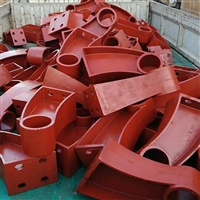 牛角护栏支架 桥梁铸铁护栏立柱 300/350高防撞护栏底座