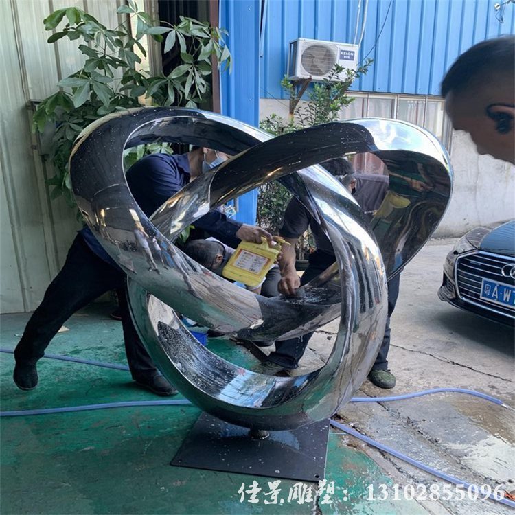异形雕塑 广场景观园林 不锈钢镜面抽象摆饰