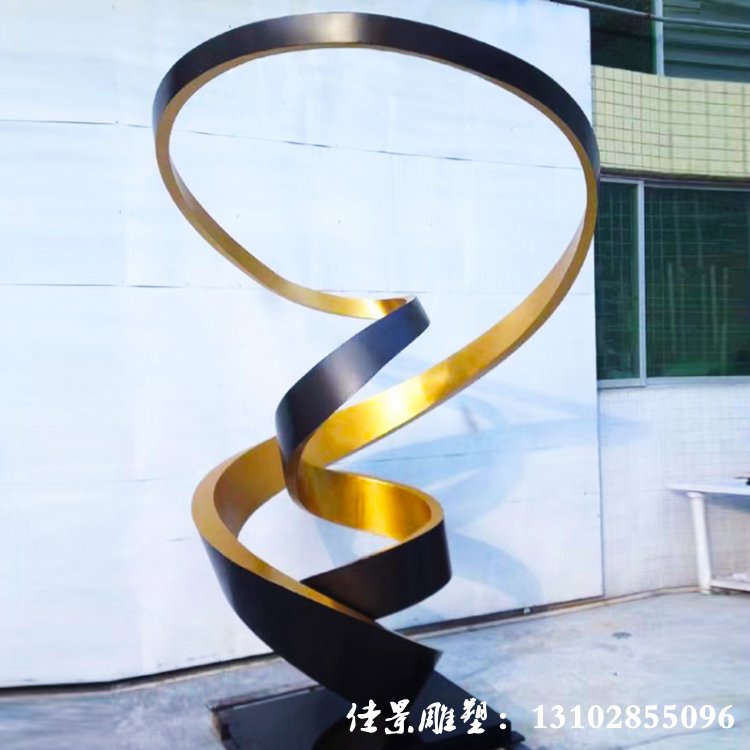 不锈钢飘带雕塑 大型园林景观