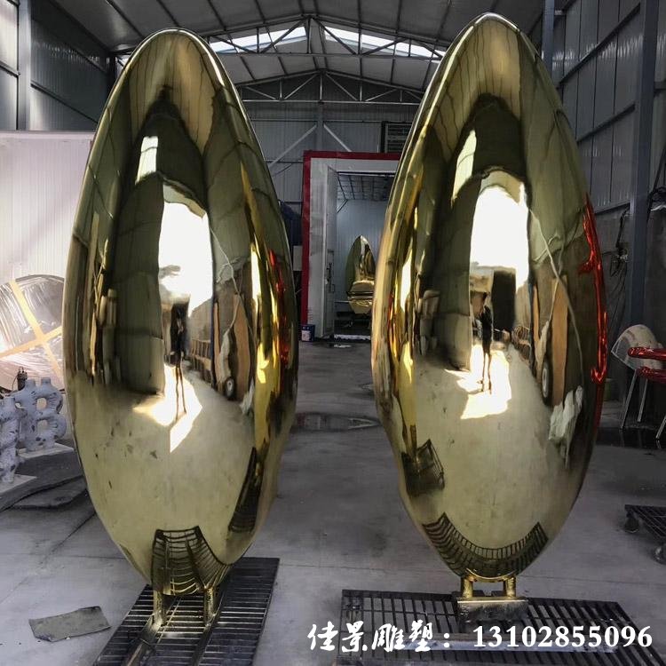 不锈钢蛋形雕塑 电镀镜面小品摆件 大型景观装饰