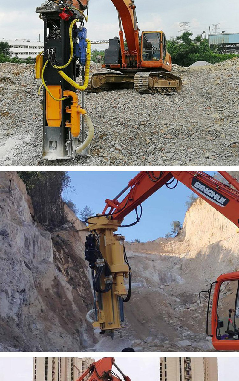 静态爆破矿用钻劈机 大型液压开山机械 挖机属具钻裂一体凿岩设备
