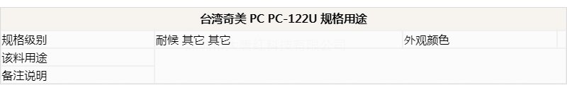 奇美 PC塑料材料 122U 耐候 聚碳酸酯塑料米厂家代理商