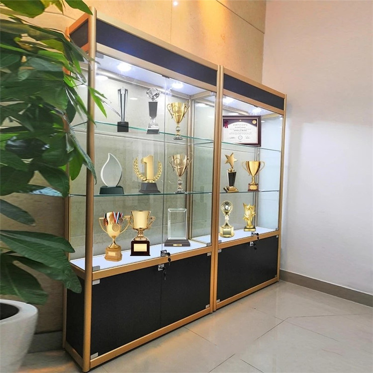 陈列玻璃柜 珠宝工艺礼品展示柜 钛铝合金精品柜 多色可选 牢固耐用