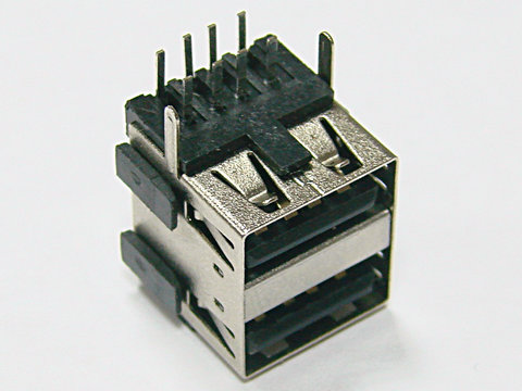 af 双层usb4.0母座 180度14.3mm(带卡勾) 卷口双层usb医疗母座