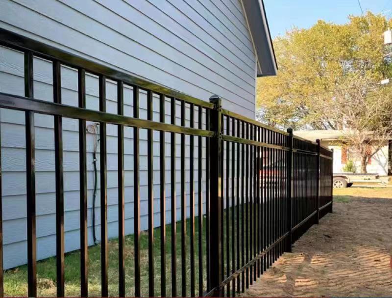 三横杆蓝白锌钢护栏小区护栏网