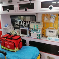 天津高铁如何长途转运危重病人-跨省救护车出租-全自动担架床