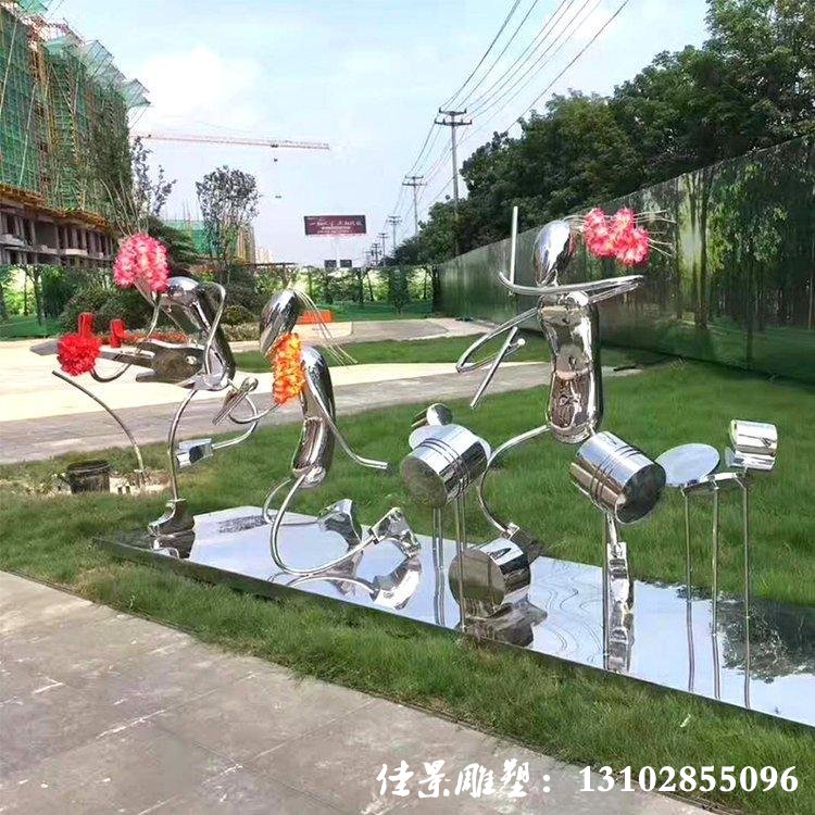 城市不锈钢创意雕塑 抽象音乐人物