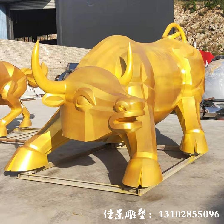 大型不锈钢牛雕塑 公园动物摆件