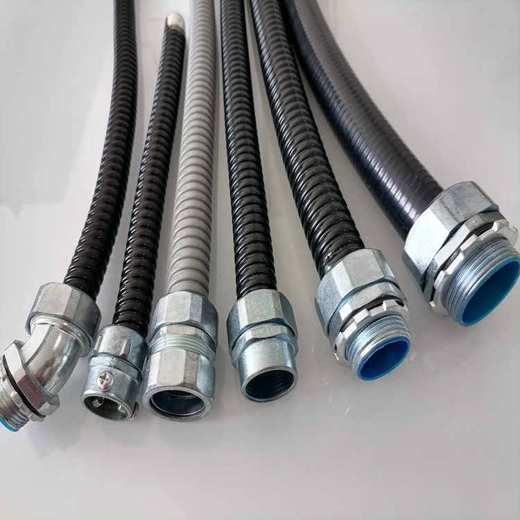 自固式/卡套式包塑金属软管接头 一端连1/2钢管一端连软管dn16加工