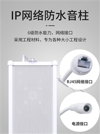 室外防水音柱音箱 POE供电 校园景区公共广播 有源远程IP数字广播