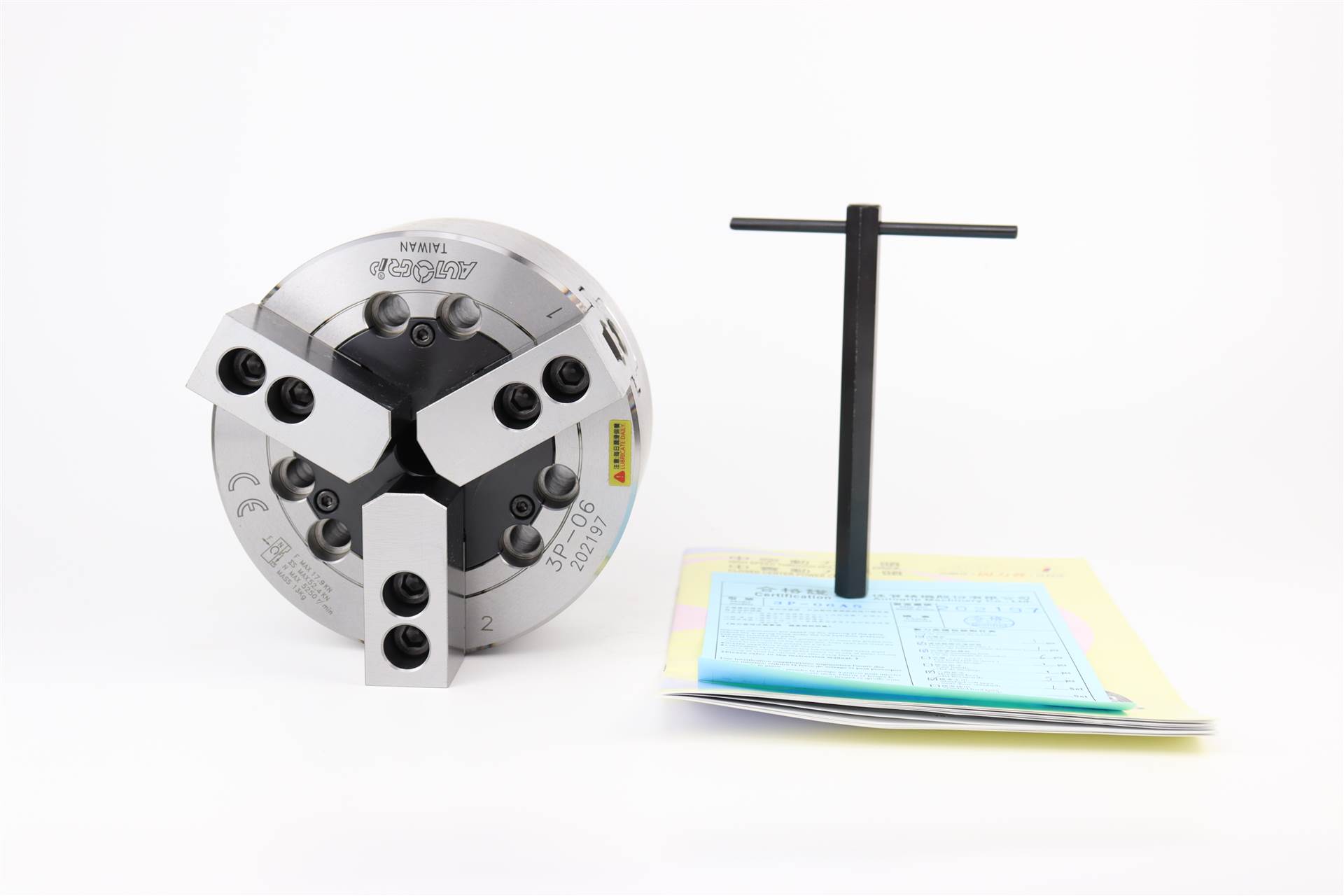 6寸佳贺卡盘3p-06台湾佳贺中实卡盘3h-206佳贺中空液压卡盘