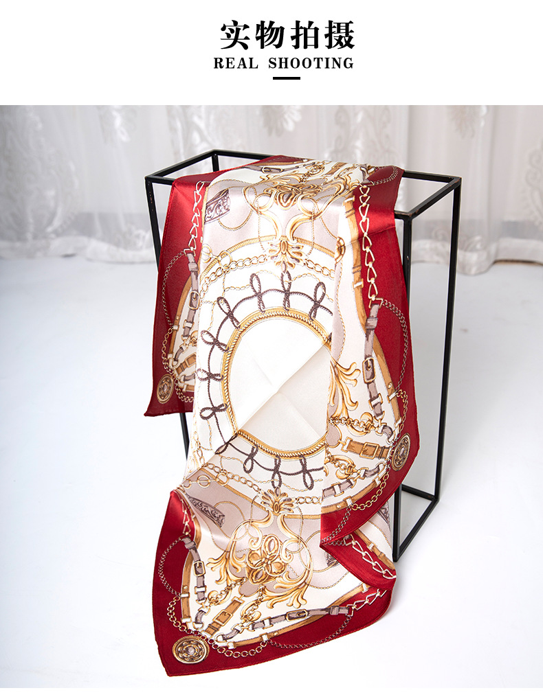 航空空姐丝巾 职业真丝小方巾丝巾批发 50x50桑蚕丝印花小丝巾厂家