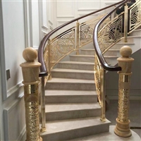 福建镀金铜楼梯扶手 欧式风格清新耐看