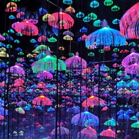 七彩变色 森林呼吸灯 水母光纤灯 户外防雨  氛围景观灯