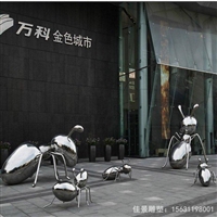 抽象镜面蚂蚁不锈钢城市动物 