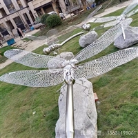 不锈钢广场雕塑 仿真动物蜻蜓