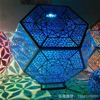 不锈钢发光镂空球公园景观雕塑