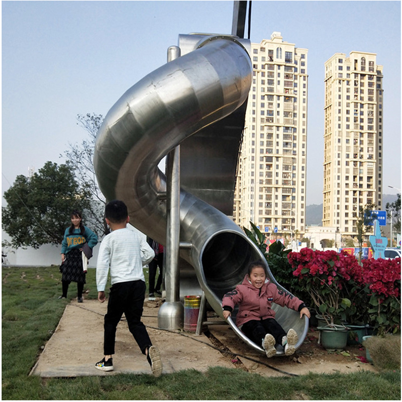创意造型不锈钢滑梯  逃生通道  公园景区户外无动力游乐设施