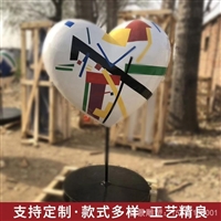 户外园林不锈钢爱心气球雕塑