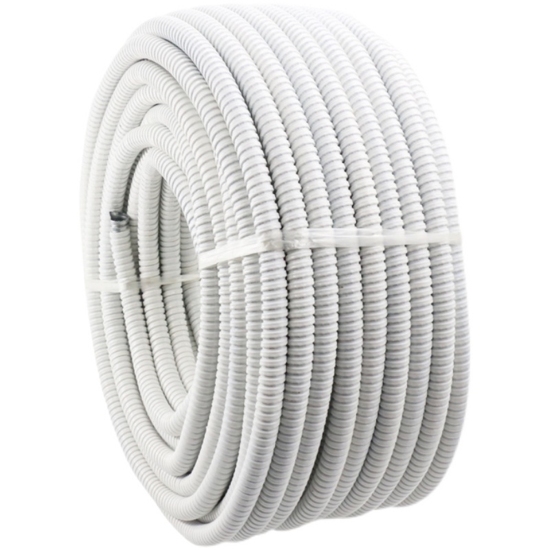 包塑金属软管整卷电线电缆管蛇皮管阻燃管穿线管波纹管白色16 20