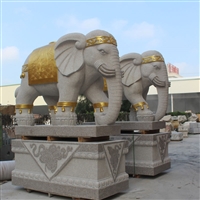 2米花岗岩石雕大象 银行酒店门口招财石雕大象 青石雕刻大象