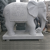 门口摆件招财石雕大象 大型花岗岩石雕大象
