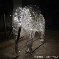 行走发光大象雕塑不锈钢动物 