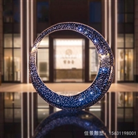 发光圆环雕塑不锈钢创意景观 