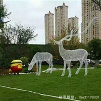 镂空鹿雕塑不锈钢动物 