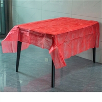 红色宴席餐台布 无纺布桌布厂家 加厚耐磨