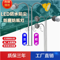 LED三防灯100W平台防爆泛光灯70W护栏法兰杆2.5米应急弯杆吊管灯具