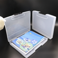 塑料透明手提式书本包装盒 笔记本电脑盒 大容量资料文件收纳盒